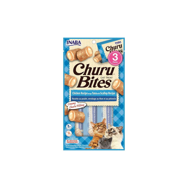 Inaba cat churu bites chicken wraps tuna with scallop