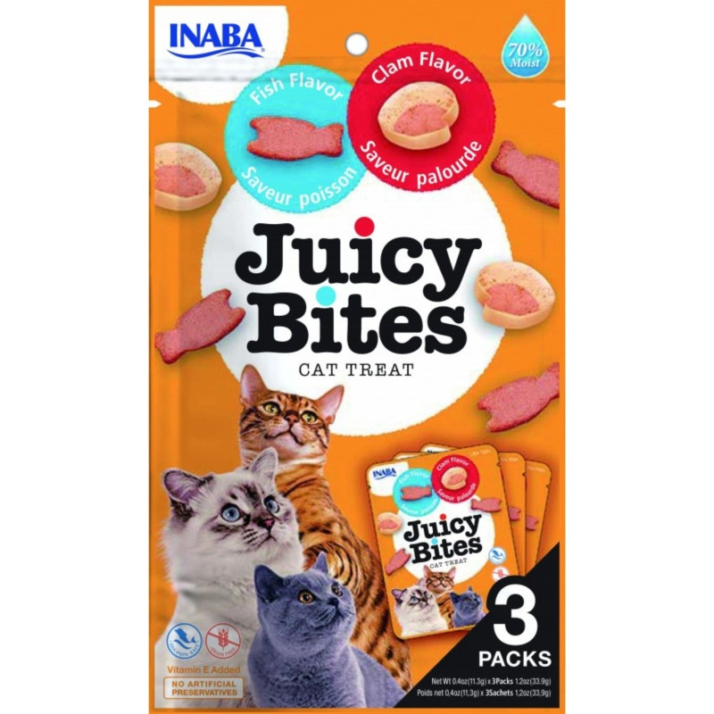 Inaba cat churu juicy bites fish clam 33,9g