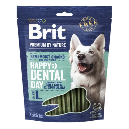 Brit Premium Dog Happy Snacks Dental Stick with Collagen & Spirulina L 250g