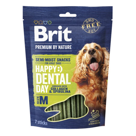 Brit Premium Dog Happy Snacks Dental Stick with Collagen & Spirulina M 180g