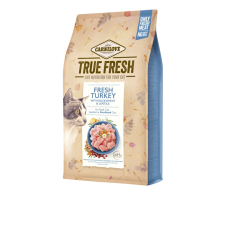 Carnilove True Fresh Cat Adult & Sterilised Fresh Turkey with Buckwheat & Lentils 340g