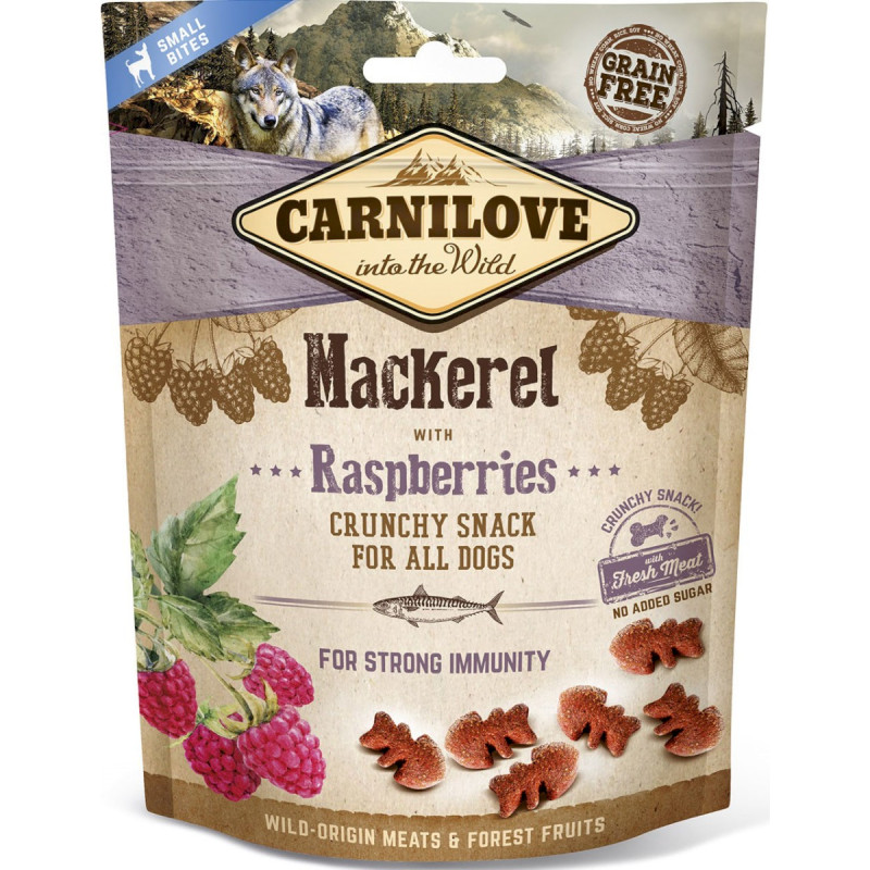 Carnilove dog snack crunchy mackerel and raspberries 200g Carnilove dog snack crunchy mackerel and raspberries 200g