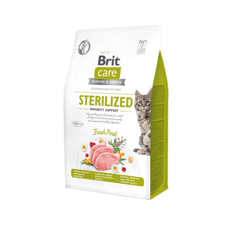 Brit Care Cat Grain-Free Sterilized Immunity wieprzowina 400g