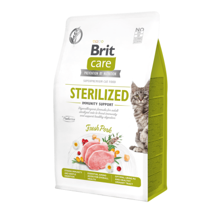 Brit Care Cat Grain-Free Sterilized Immunity wieprzowina 400g