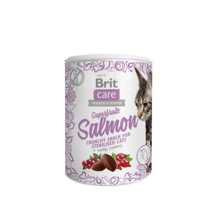 Brit Care Cat Snack Superfruits, łosoś, żurawina i dzika róża 100g