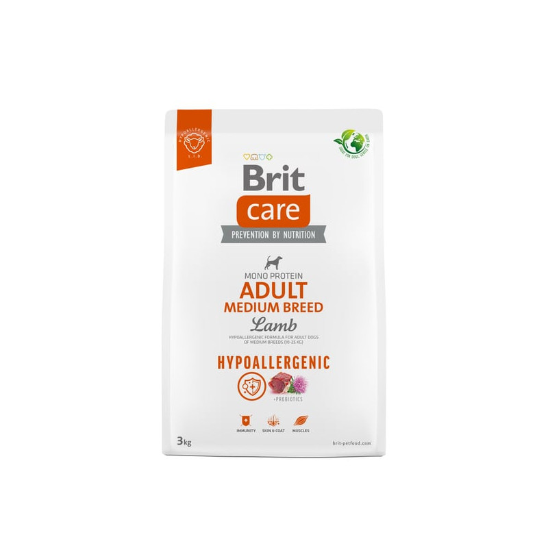 Brit Care Dog Hypoallergenic Adult Medium Breed jagnięcina i ryż 3 kg