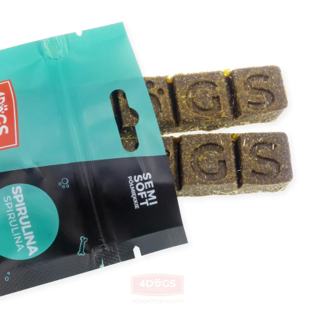 4Dogs Mięsne Batony z Kaczki - Spirulina i Poroże semi soft 2-pak