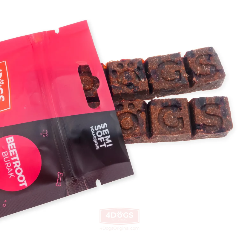 4Dogs Mięsny Baton Kaczka z Burakiem i porożem Semi Soft 2-pak