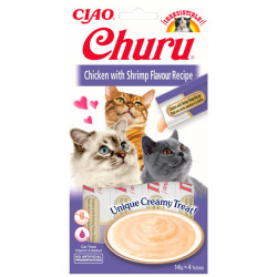 Inaba Cat Churu Chicken With Shrimp 4x14g 56g