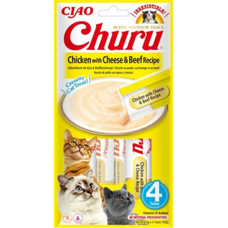 Inaba cat Churu Creamy chicken with cheese beef 4x14g