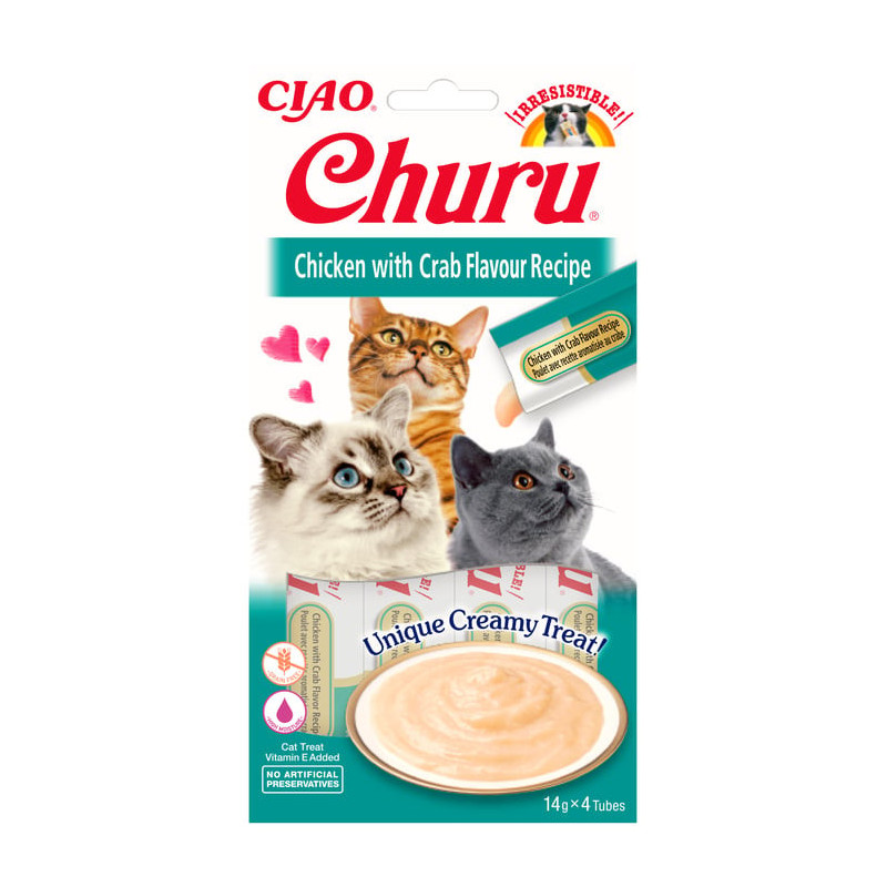 Inaba cat Churu Creamy chicken with crab 4x14g