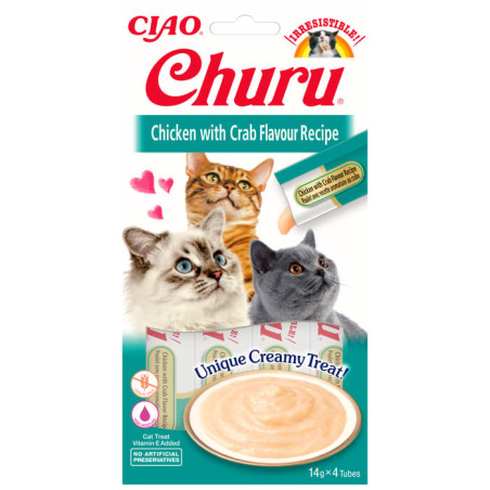Inaba cat Churu Creamy chicken with crab 4x14g