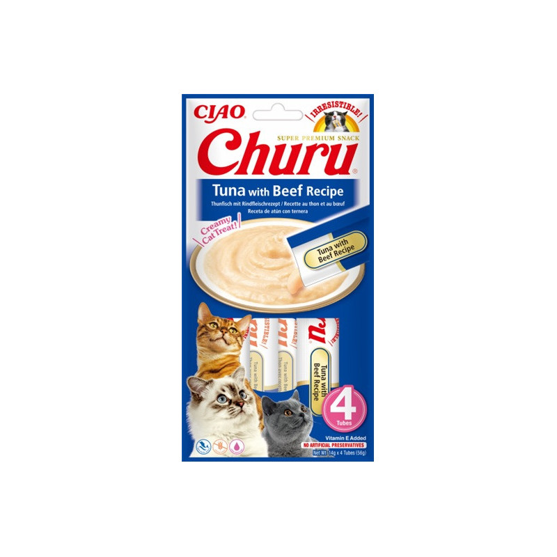 Inaba cat Churu Creamy Tuna with beef 4x14g
