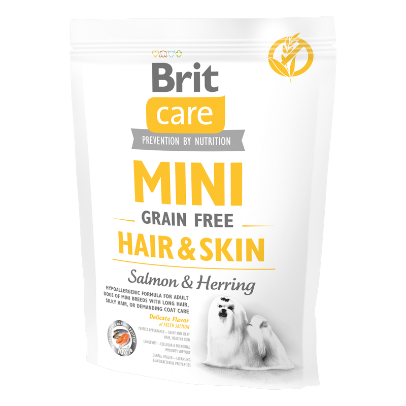 Brit Care Mini Grain Free Hair & Skin 400g | Lśniąca Sierść i Zdrowa Skóra