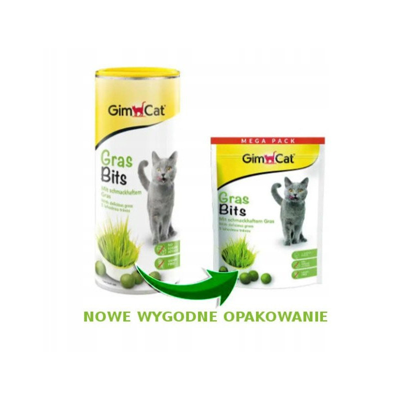 GimCat Grass Bites 425g – Smakołyki z Trawą dla Kota | Duże Opakowanie