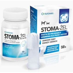 Eurowet Stoma-Żel 50g Zestaw: Pasta + Szczoteczka dla Psa i Kota