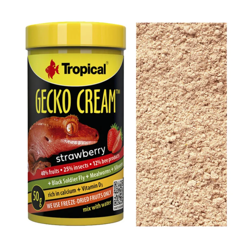 Tropical Gecko Cream Strawberry 50g | Pokarm dla Gekona
