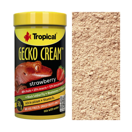 Tropical Gecko Cream Strawberry 50g | Pokarm dla Gekona