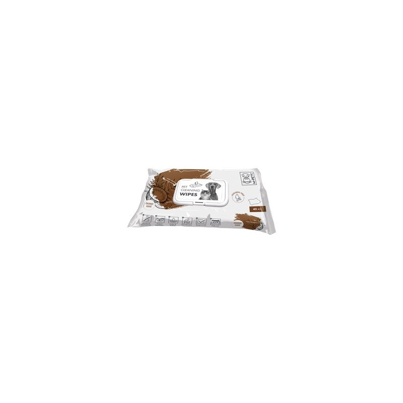 M-Pets Chusteczki Nawilżane z Kokosem – Naturalne nawilżenie i świeżość (20x15 cm, 80 sztuk)