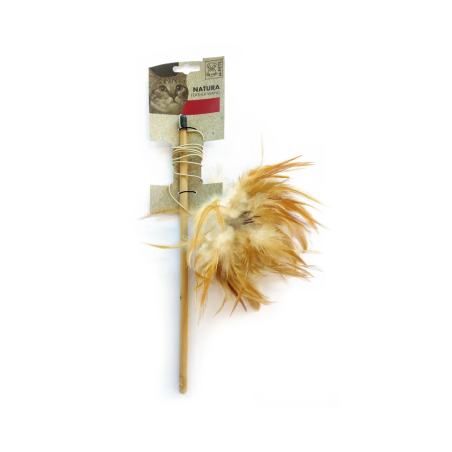 M-Pets Natura Feather Wand 35 cm – Naturalna Wędka z Piórkami dla Kota